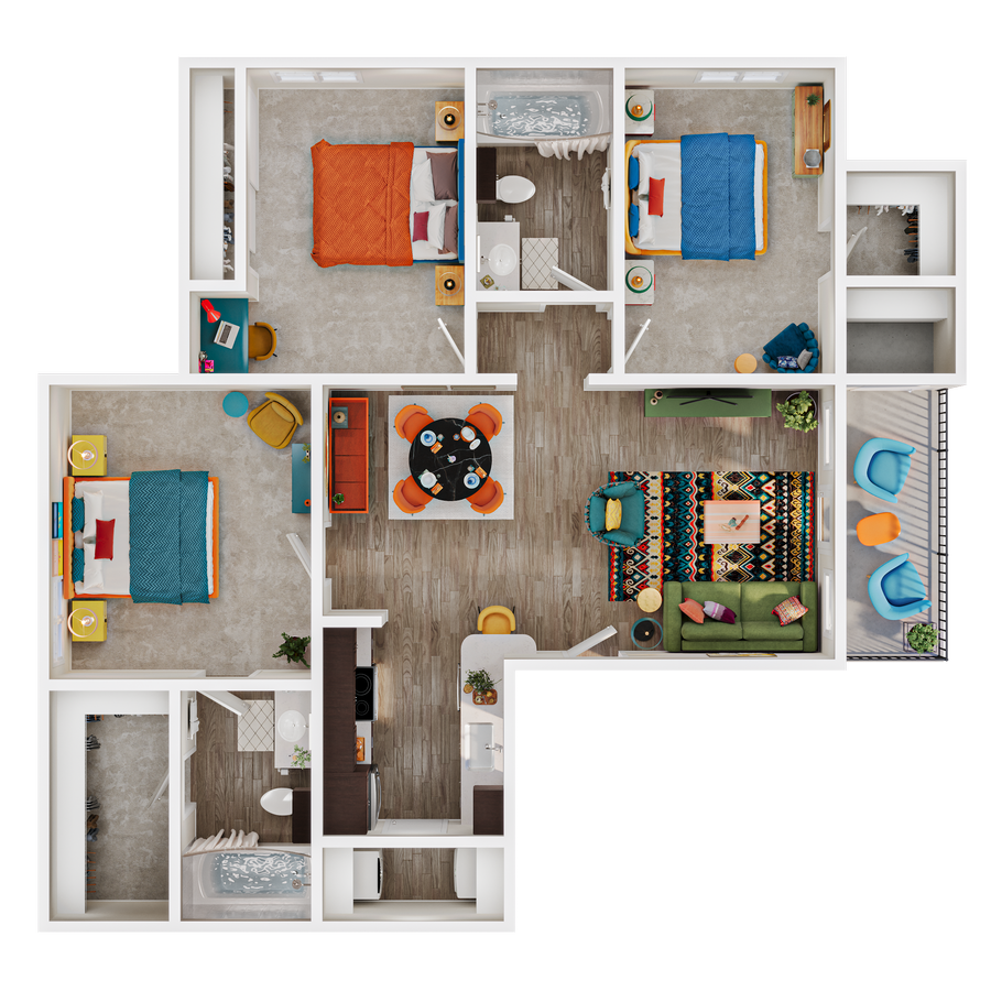Arbors of wolf penn creek 3 bedroom floor plan